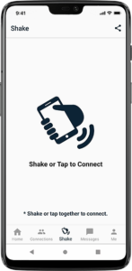 Shake and connect with the app